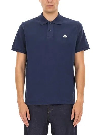 Moose Knuckles Everett Mens Polo Shirt In Blue
