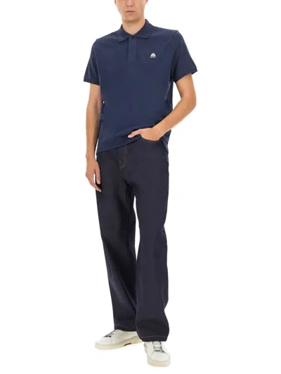 Moose Knuckles Everett Mens Polo Shirt In Blue