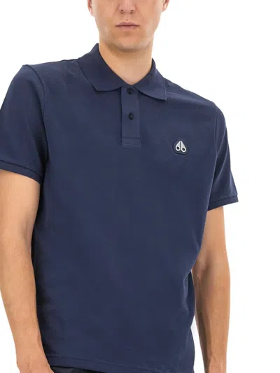 Moose Knuckles Everett Mens Polo Shirt In Blue