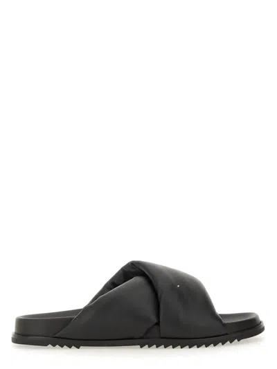 Rick Owens Twisted Design Lamb Leather Slides
