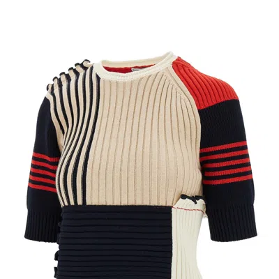 Bottega Veneta Cotton Patchwork Sweater In Multicolor
