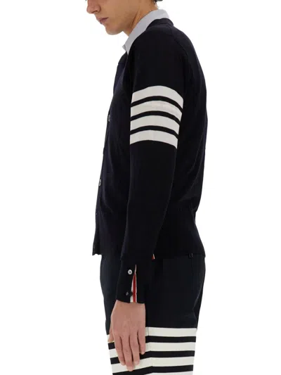 Thom Browne Milano Stitch 4-bar Cardigan In Black