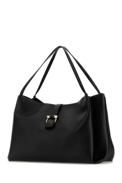 Ferragamo Black Leather Shopping Bag