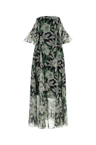 Loewe Off-the-shoulder Floral-print Silk-crepon Midi Dress
