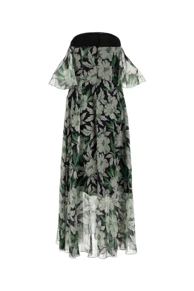 Loewe Off-the-shoulder Floral-print Silk-crepon Midi Dress