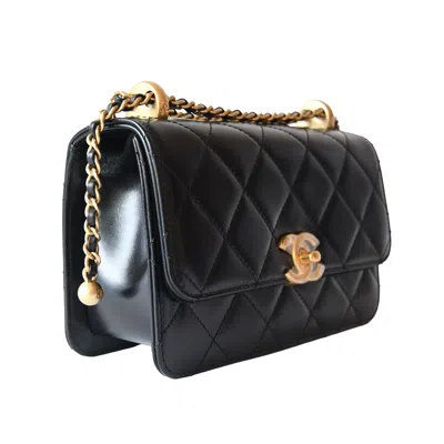 Pre-owned Chanel Calfskin Quilted Mini Perfect Fit Flap Gold Hardware Black