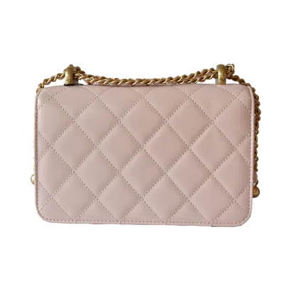 Pre-owned Chanel Calfskin Quilted Mini Perfect Fit Flap Gold Hardware Light Pink