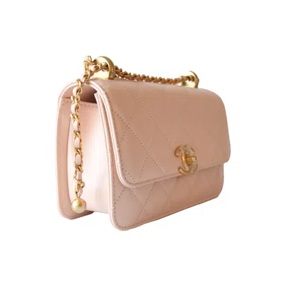 Pre-owned Chanel Calfskin Quilted Mini Perfect Fit Flap Gold Hardware Light Pink