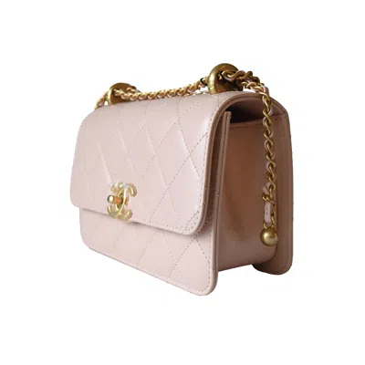 Pre-owned Chanel Calfskin Quilted Mini Perfect Fit Flap Gold Hardware Light Pink