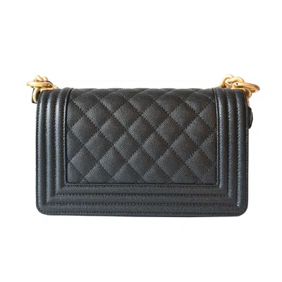 Pre-owned Chanel Caviar Quilted Medium Boy Flap Gold Hardware Black