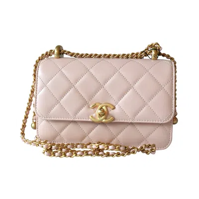 Pre-owned Chanel Calfskin Quilted Mini Perfect Fit Flap Gold Hardware Light Pink