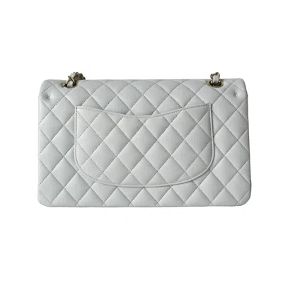 Pre-owned Chanel Caviar Quilted Double Flap Light Grey