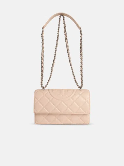 Tory Burch 'fleming' Small Pink Leather Crossbody Bag
