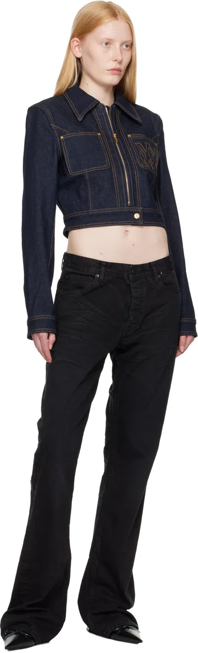 Amiri Embroidered Zip-front Denim Jacket