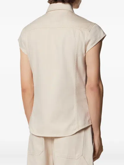 Versace Sleeveless Denim Shirt In White