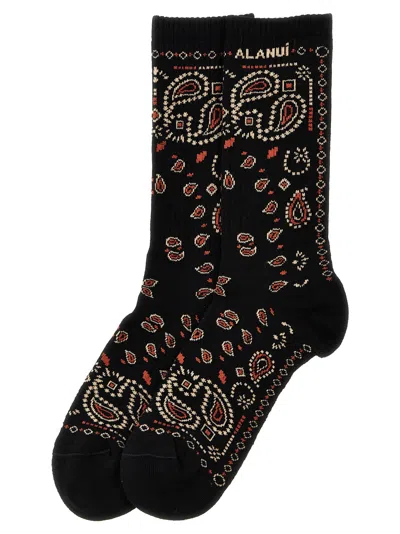 Alanui Bandana Socks Black In Black