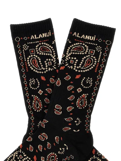 Alanui Bandana Socks Black In Black