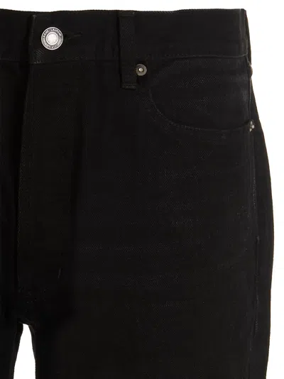 Saint Laurent Black Denim Shorts With Frayed Edge