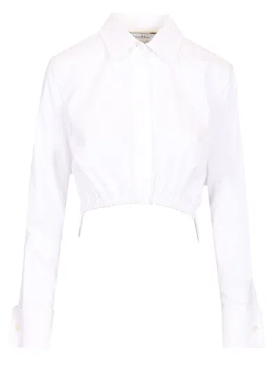 Max Mara Cotton Crop Shirt Shirts White