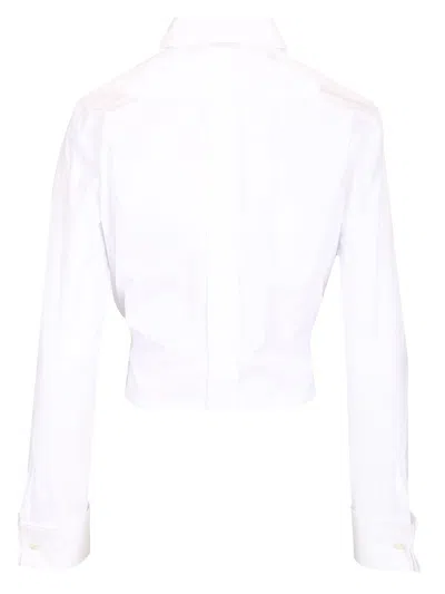 Max Mara Cotton Crop Shirt Shirts White