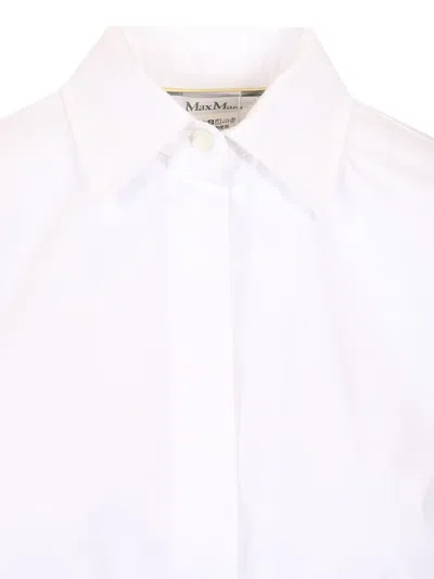 Max Mara Cotton Crop Shirt Shirts White