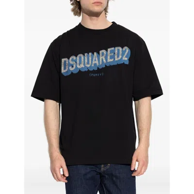 Dsquared2 Short-sleeve T-shirt With Puffy Logo In Blue