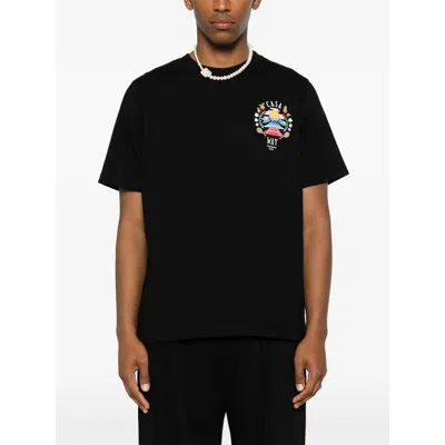 Casablanca Casa Way Mountain Printed Organic Cotton-jersey T-shirt In Black