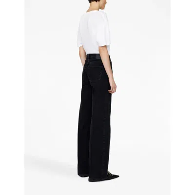 Anine Bing Logo-patch Wide-leg Jeans