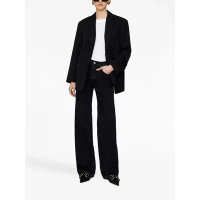 Anine Bing Logo-patch Wide-leg Jeans