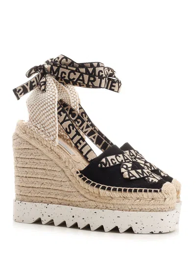 Stella Mccartney Gaia Wedge Sandals In Neutral