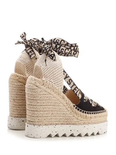 Stella Mccartney Gaia Wedge Sandals In Neutral