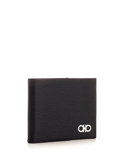 Shop Ferragamo Gancini Wallet Wallets Black