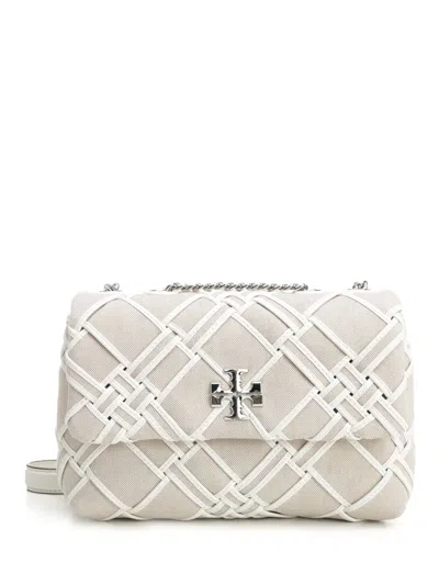 Tory Burch Kira Woven Canvas Small Convertible Shoulder Bag Crossbody Bags Beige
