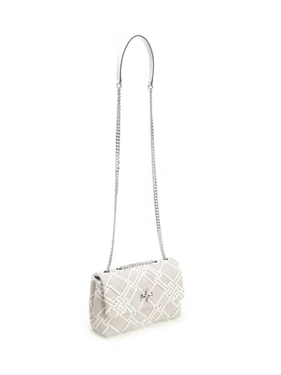 Tory Burch Kira Woven Canvas Small Convertible Shoulder Bag Crossbody Bags Beige