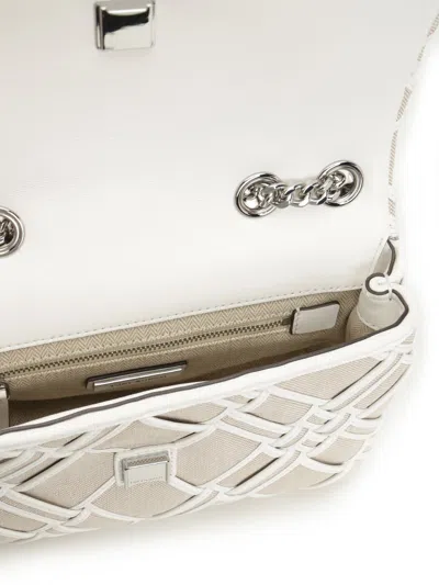 Tory Burch Kira Woven Canvas Small Convertible Shoulder Bag Crossbody Bags Beige