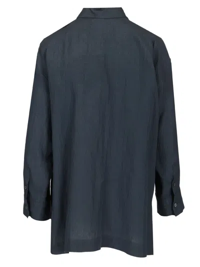 's Max Mara Linen Polo Shirt Shirts Blue