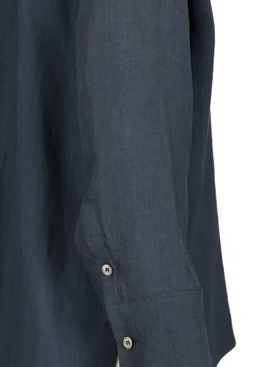 's Max Mara Linen Polo Shirt Shirts Blue
