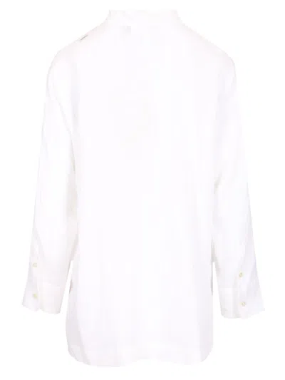 's Max Mara Linen Polo Shirt Shirts White