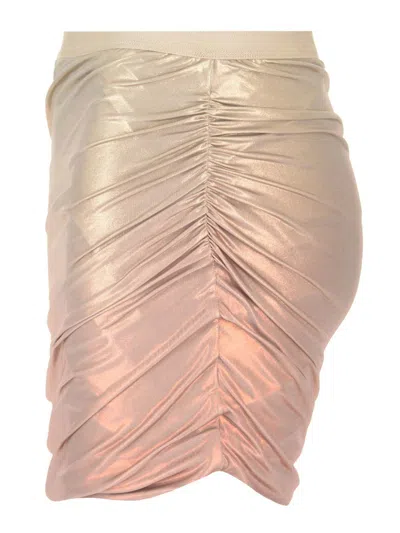 Rick Owens Lillies Metallic Stretch Viscose Miniskirt Skirts White