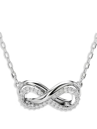 Swarovski Hyperbola Infinity Pendant Necklace, 15" + 2-3/4" Extender In White