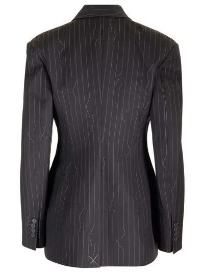 Off-white Pinstriped Blazer Jackets Grey