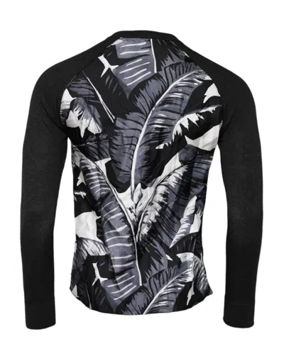 Dolce & Gabbana Black Printed Knitted Men Pullover Sweater In Black