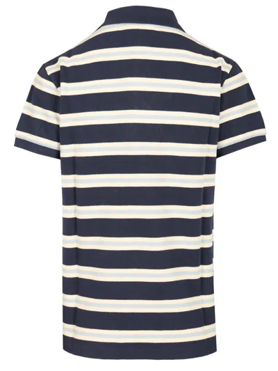 MAISON KITSUNÉ POLO WITH MULTI STRIPES MOTIF POLO SHIRT MULTICOLOR 