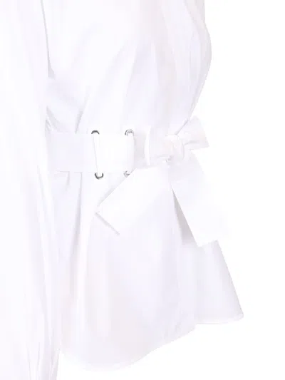 Max Mara Poplin Shirt With Belt Shirts White