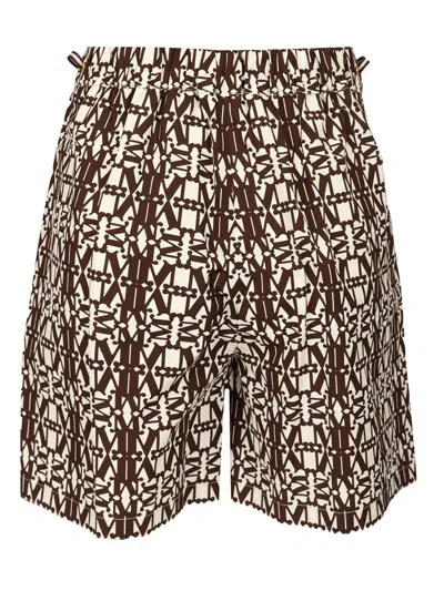 Max Mara Printed Poplin Shorts Trousers Brown