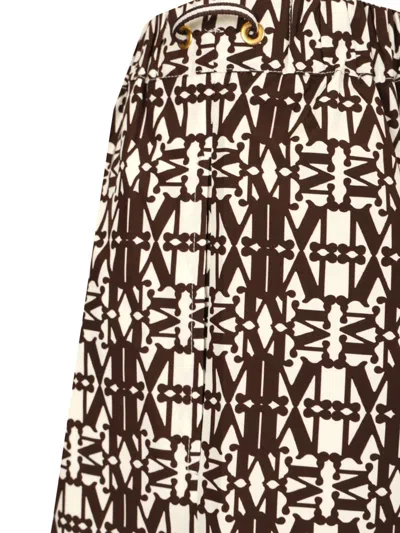 Max Mara Printed Poplin Shorts Trousers Brown