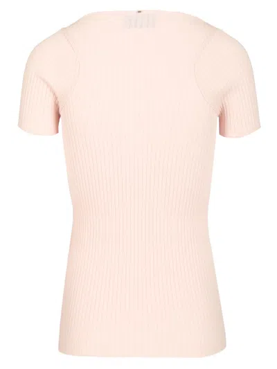 Sportmax Ribbed Cotton T-shirt Tops Rose