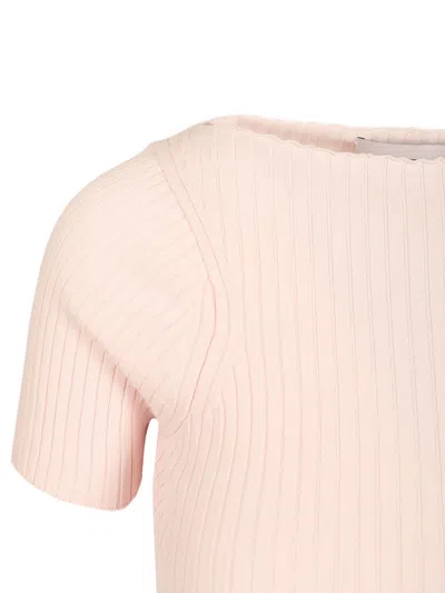 Sportmax Ribbed Cotton T-shirt Tops Rose