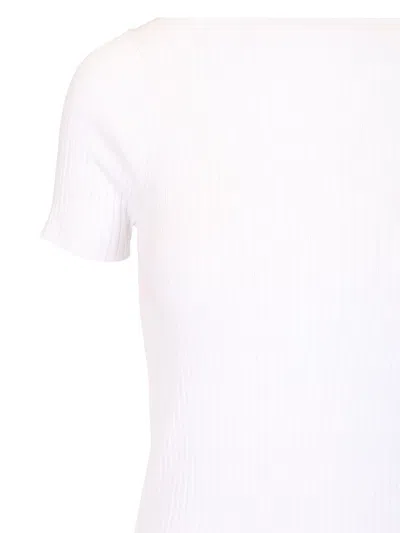 Sportmax Ribbed Cotton T-shirt Tops White