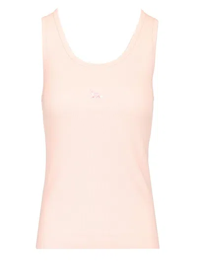 MAISON KITSUNÉ RIBBED TANK TOP TOPS ROSE 